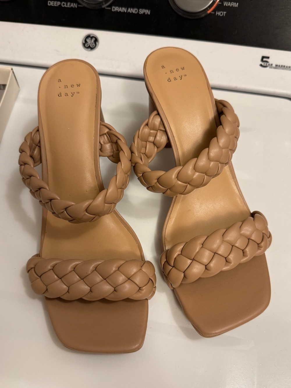 a new day Braided Double-Strap Slide Sandals — Tan